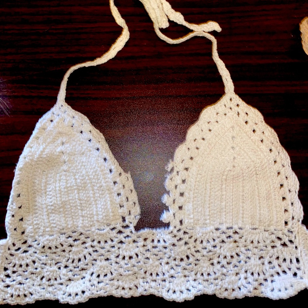 White knit bra 🤍